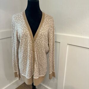Tommy Hilfiger Tan Geometric Cardigan